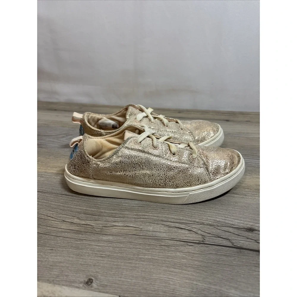 Girls 3‎ TOMS Peach Shiny Casual Shoe Sneaker
